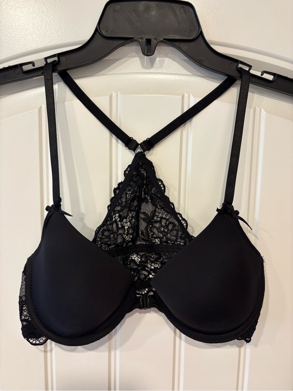 Black Lace Back Push Up Bra 34C